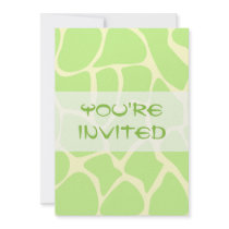 Giraffe Print Pattern in Light Lime Green. Custom Invites