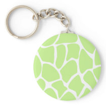 Giraffe Print Pattern in Light Lime Green. Key Chains