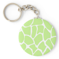 Giraffe Print Pattern in Light Lime Green. Keychains