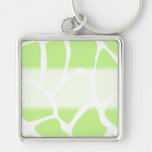 Giraffe Print Pattern in Light Lime Green. Key Chains