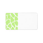 Giraffe Print Pattern in Light Lime Green. Personalized Address Labels