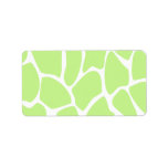 Giraffe Print Pattern in Light Lime Green. Personalized Address Label