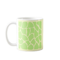 Giraffe Print Pattern in Light Lime Green. Mugs