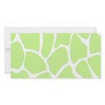 Giraffe Print Pattern in Light Lime Green. Customized Photo Card