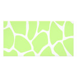 Giraffe Print Pattern in Light Lime Green. Customized Photo Card