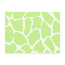 Giraffe Print Pattern in Light Lime Green. Post Card