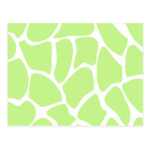 Giraffe Print Pattern in Light Lime Green. Post Card