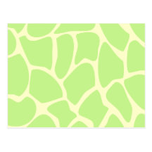 Giraffe Print Pattern in Light Lime Green. Postcards