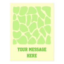 Giraffe Print Pattern in Light Lime Green. Postcard