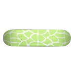Giraffe Print Pattern in Light Lime Green. Skateboard Deck