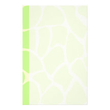 Giraffe Print Pattern in Light Lime Green. Custom Stationery