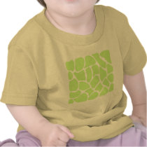 Giraffe Print Pattern in Light Lime Green. Tshirts