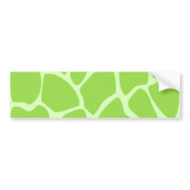 Giraffe Print Pattern in Lime Green. Bumper Sticker
