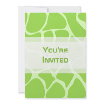 Giraffe Print Pattern in Lime Green. Personalized Announcement