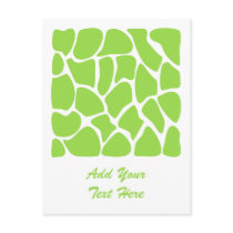 Giraffe Print Pattern in Lime Green. Post Cards