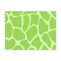 Giraffe Print Pattern in Lime Green. Postcards