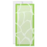 Giraffe Print Pattern in Lime Green. Rack Cards