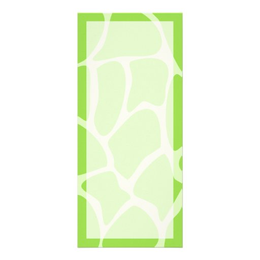 Giraffe Print Pattern in Lime Green. Rack Cards