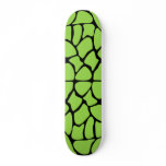 Giraffe Print Pattern in Lime Green. Custom Skateboard