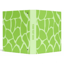Giraffe Print Pattern in Lime Green. Vinyl Binders
