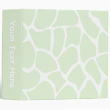Giraffe Print Pattern in Mint Green. Binders