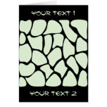 Giraffe Print Pattern in Mint Green. Greeting Card
