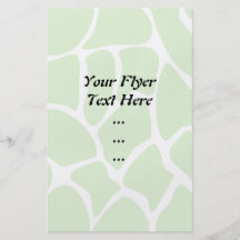 Giraffe Print Pattern in Mint Green. Full Colour Flyer