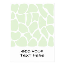 Giraffe Print Pattern in Mint Green. Post Card