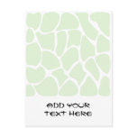 Giraffe Print Pattern in Mint Green. Post Card