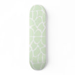 Giraffe Print Pattern in Mint Green. Skate Board Deck