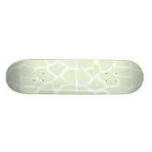 Giraffe Print Pattern in Mint Green. Skate Board Deck