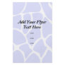 Giraffe Print Pattern in Sky Blue. Full Colour Flyer