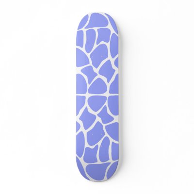 Giraffe Print Pattern in Sky Blue. Skate Deck by Graphics_By_Metarla