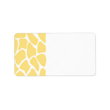 Giraffe Print Pattern in Yellow. Address Labels