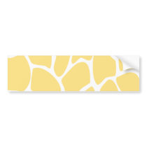 Giraffe Print Pattern in Yellow. Bumper Sticker