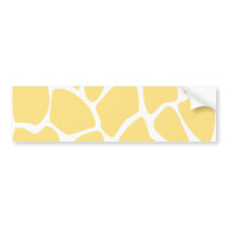 Giraffe Print Pattern in Yellow. Bumper Stickers