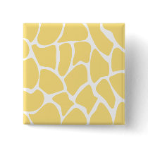 Giraffe Print Pattern in Yellow. Pinback Button