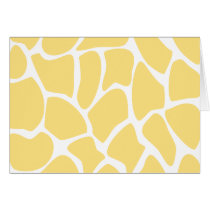 Giraffe Print Pattern in Yellow. Greeting Cards