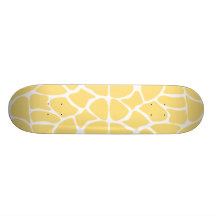 Giraffe Print Pattern in Yellow. Custom Skateboard