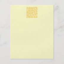 Giraffe Print Pattern in Yellow. Flyers