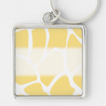 Giraffe Print Pattern in Yellow. Key Chain
