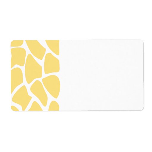 Giraffe Print Pattern in Yellow. Labels