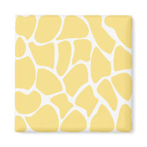 Giraffe Print Pattern in Yellow. Fridge Magnet