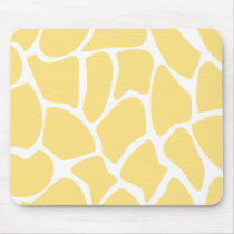 Giraffe Print Pattern in Yellow. Mousepads
