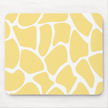 Giraffe Print Pattern in Yellow. Mousepads