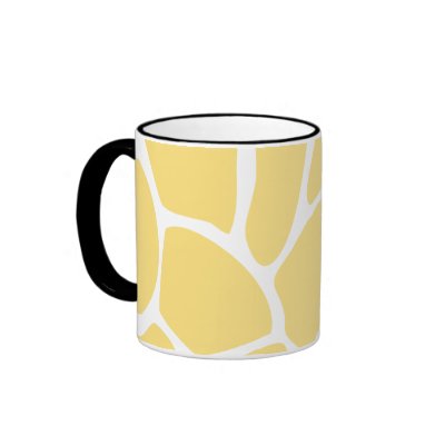 Giraffe Print Pattern in Yellow. Coffee Mug by Graphics_By_Metarla