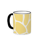 Giraffe Print Pattern in Yellow. mugs