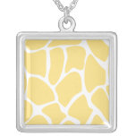 Giraffe Print Pattern in Yellow. Necklace