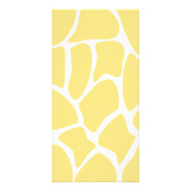 Giraffe Print Pattern in Yellow. Custom Photo Card