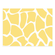 Giraffe Print Pattern in Yellow. Post Card
